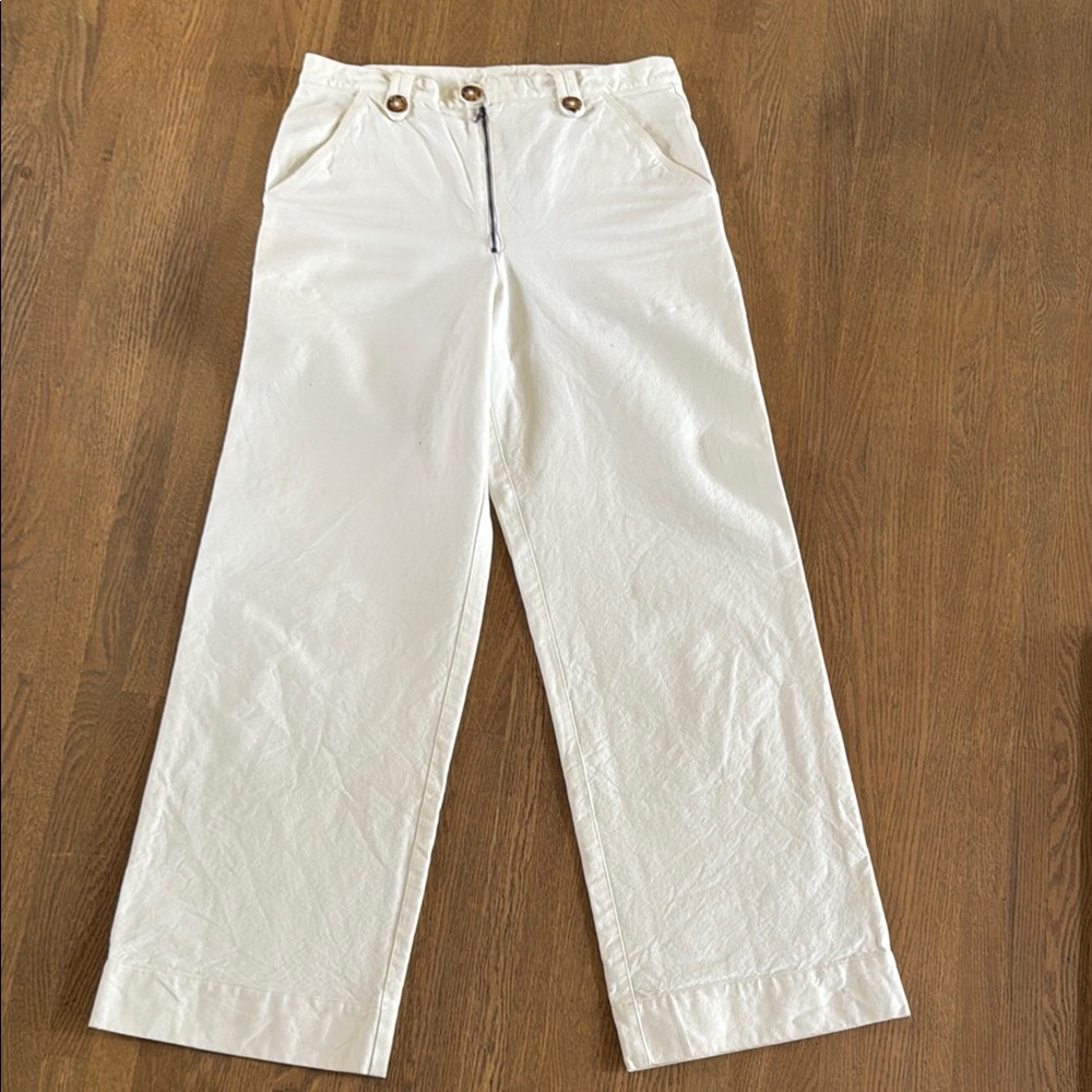 Polder wide leg canvas pant - ecru, off white , French brand fabulous